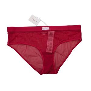 Alexander Wang Classic Brief in Mesh Underwear Womens Medium Red NWT $35‎